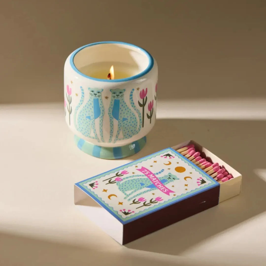 נר: A Dopo Blue Cheetahs, Linen & Orris