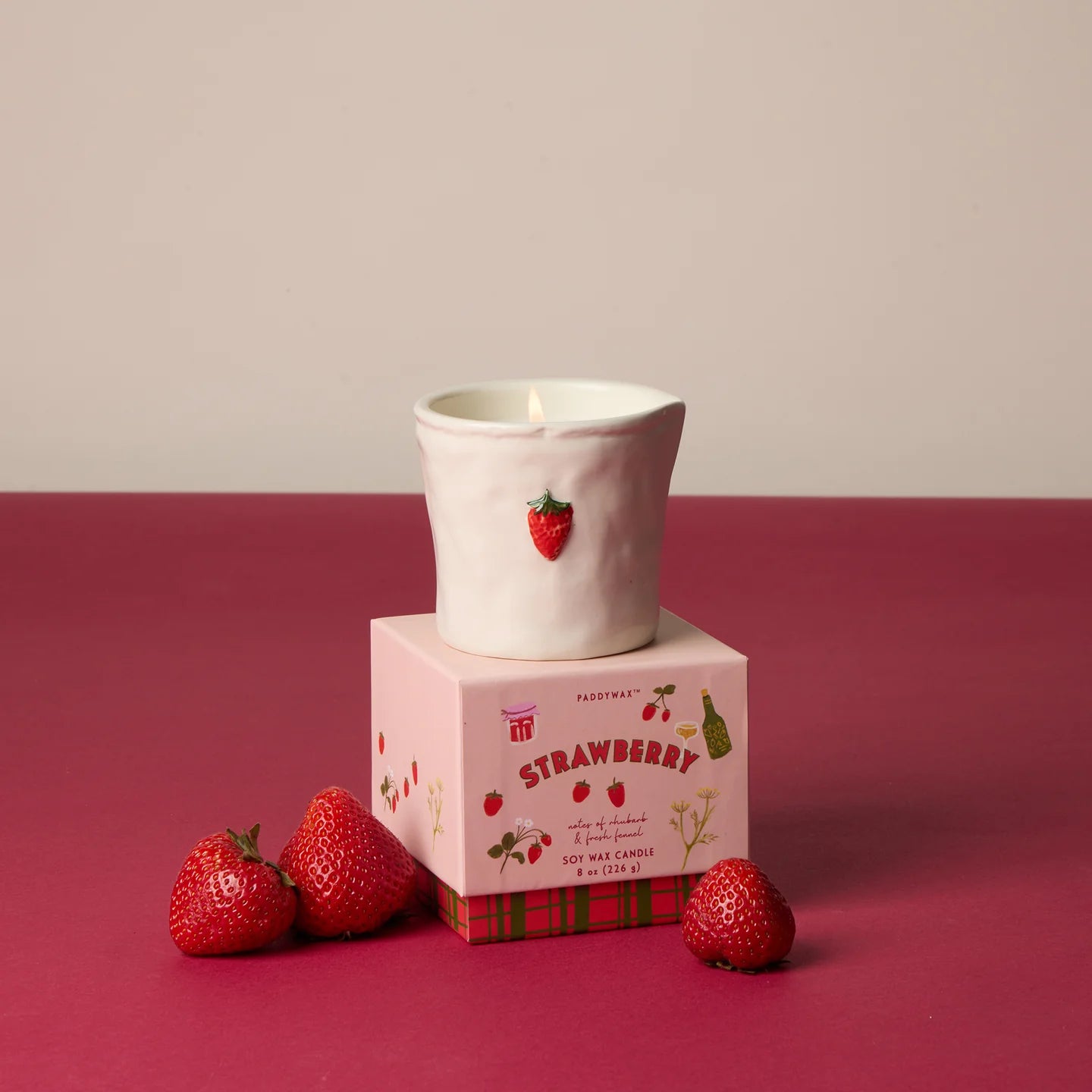 נר קרמיקה ריחני 'Strawberry'