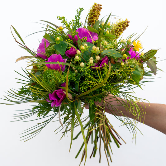 זר ורוד, ירוק עם צהוב