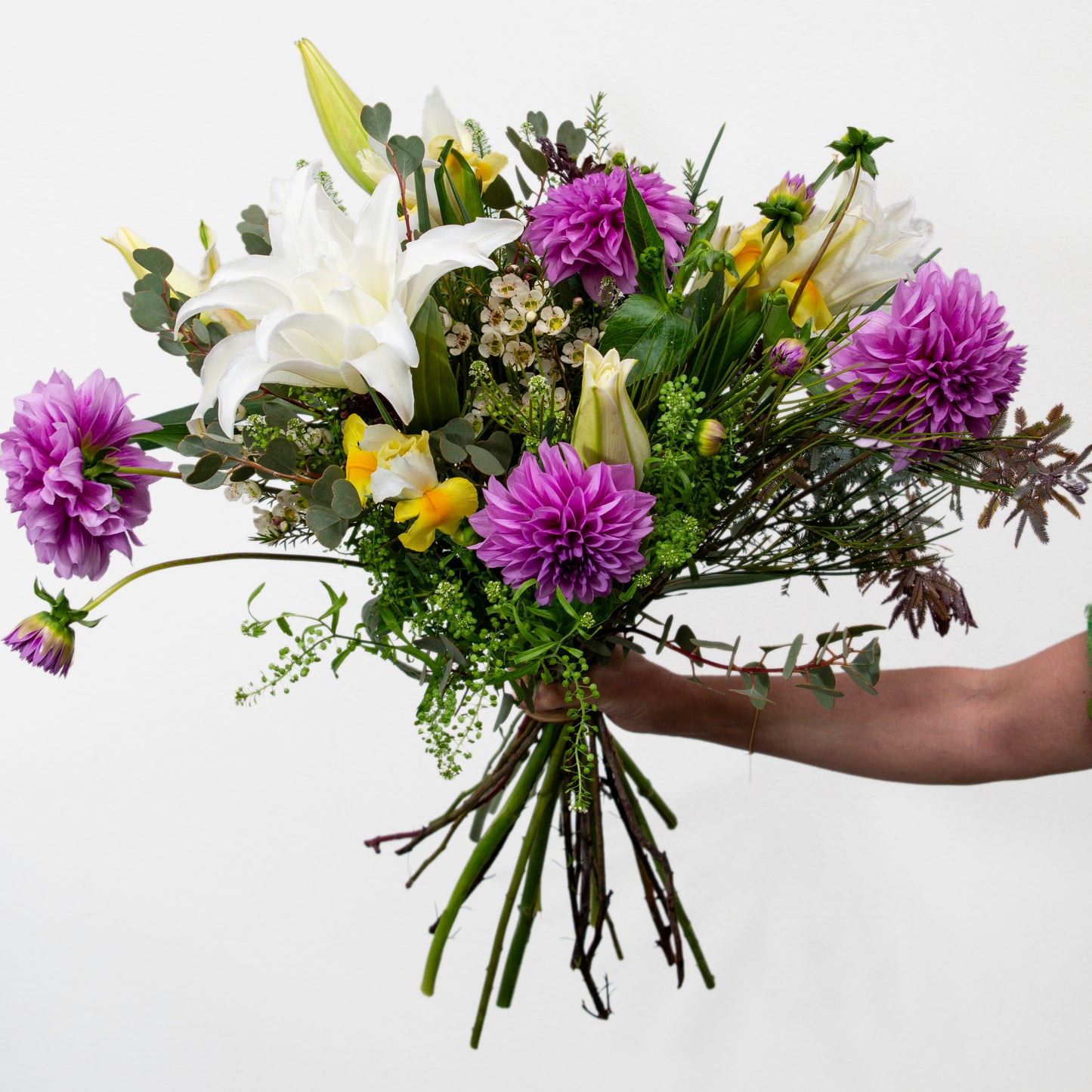 זר סגול, לבן וצהבהב