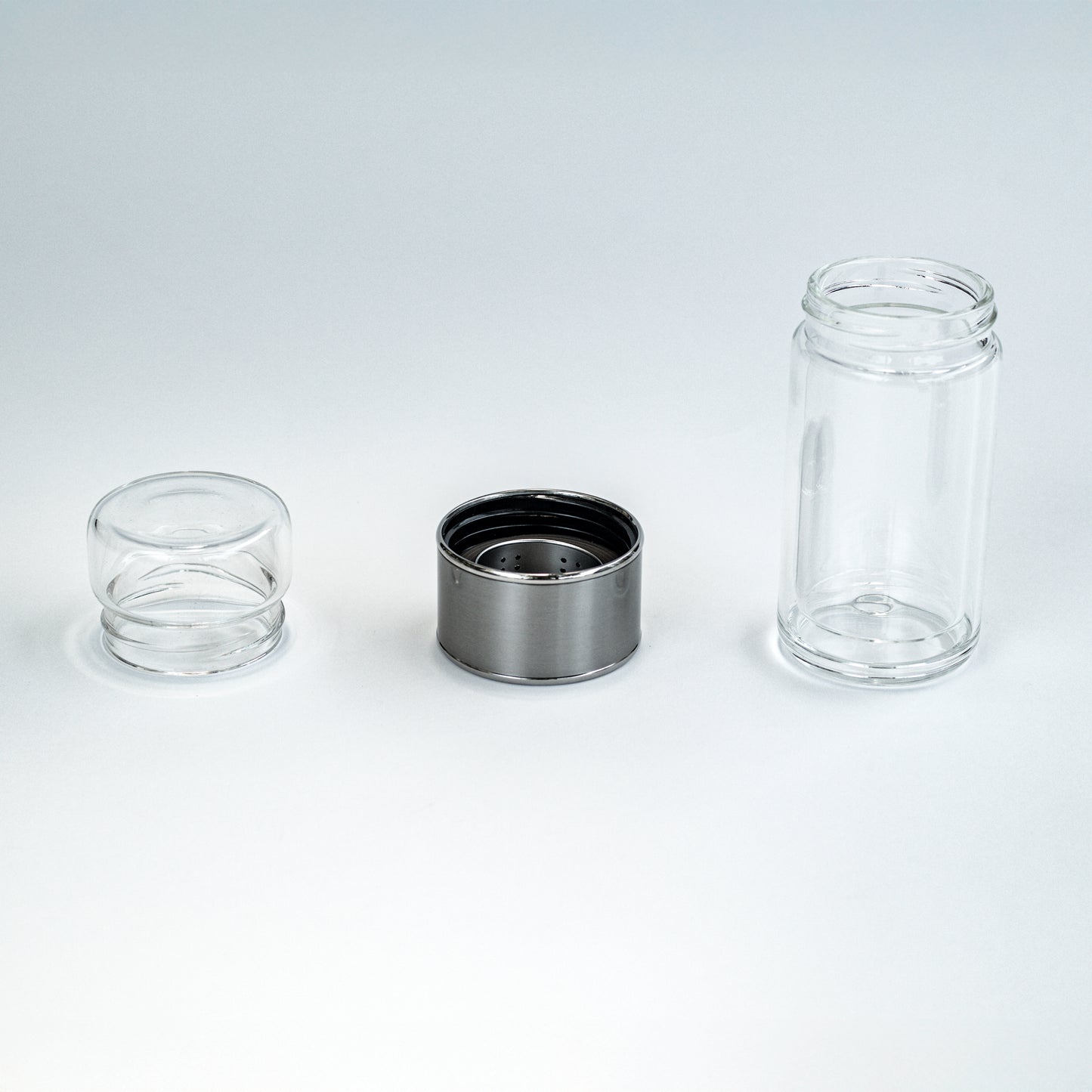 בקבוק חליטת תה מזכוכית כפולה