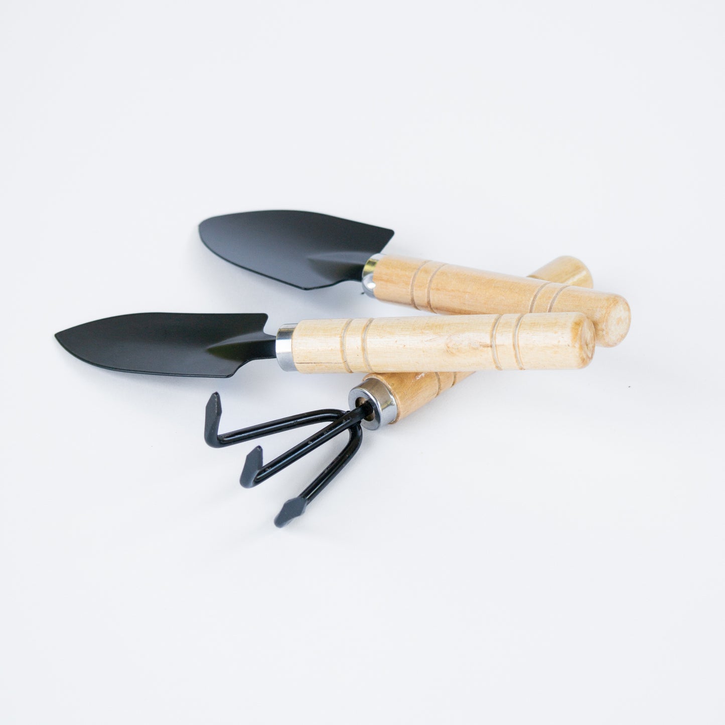 סט כלי גינון לילדים - 3 חלקים עם ידיות עץ