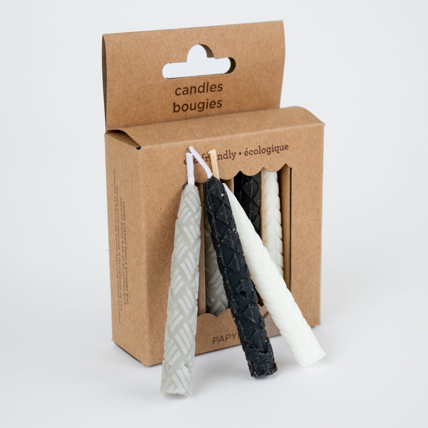 נרות שחור־לבן-אפור Papyrus (12 יחידות)