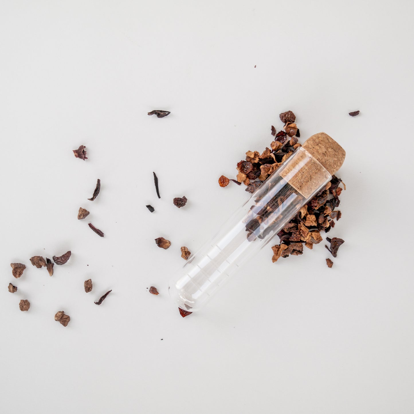 מבחנת תה מזכוכית עם פקק שעם