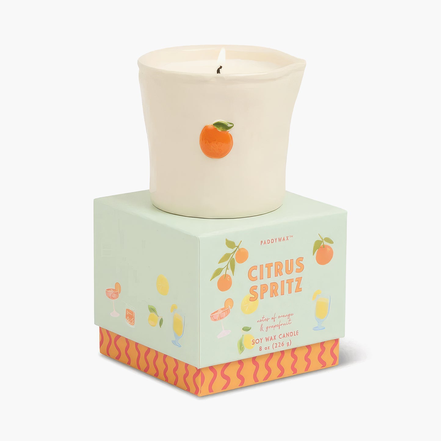 נר קרמיקה ריחני 'Orange Citrus Spritz'