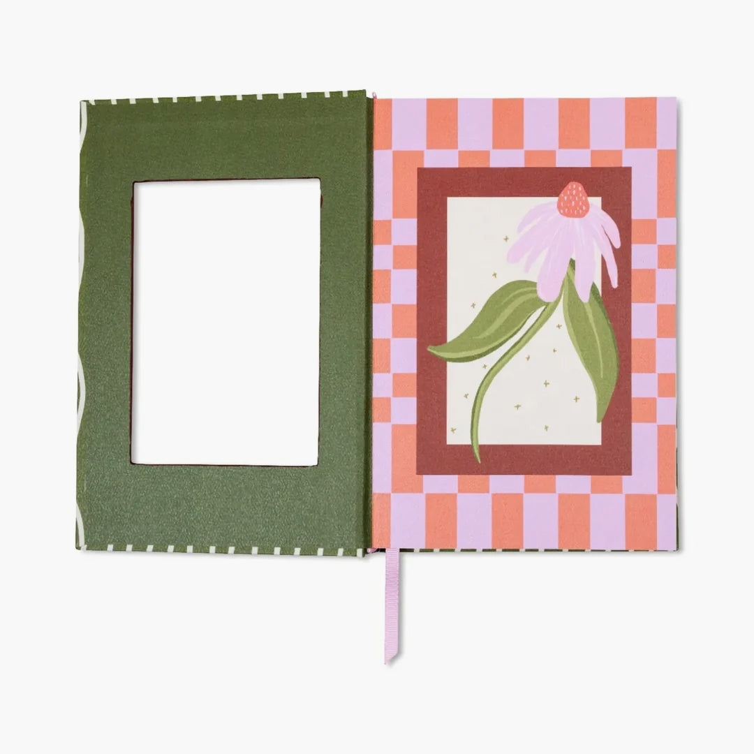 מחברת שורה: Framed Floral Coneflower