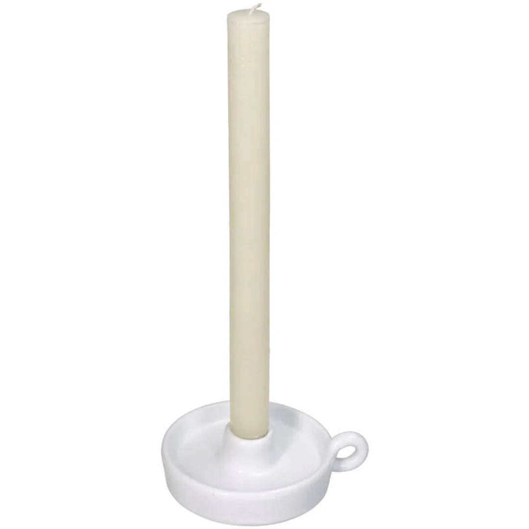 פמוט חרס עגול: White