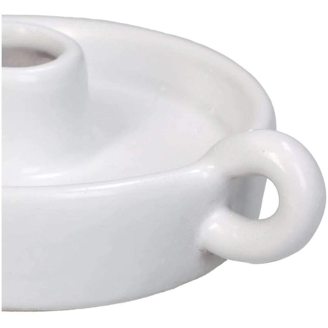 פמוט חרס עגול: White