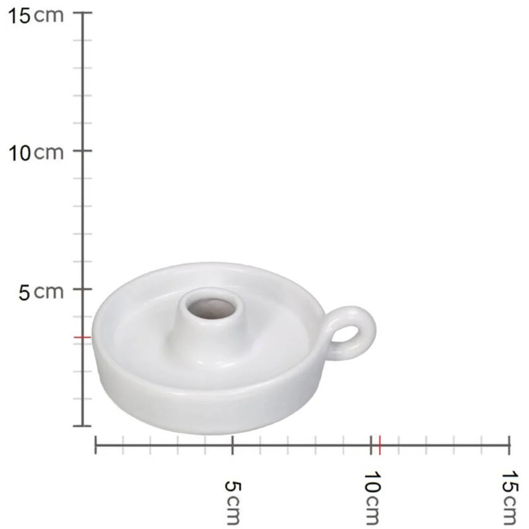 פמוט חרס עגול: White