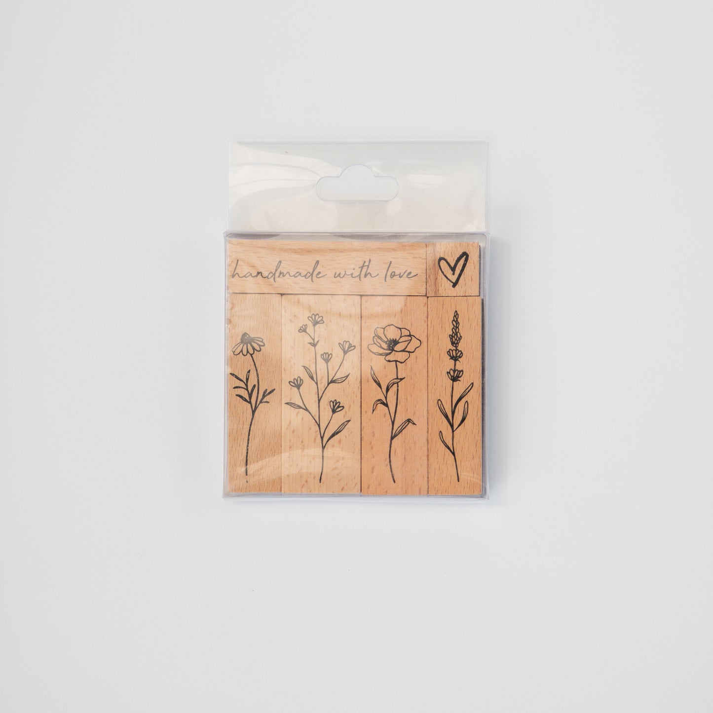 סט 6 חותמות גומי ועץ פרחוניות