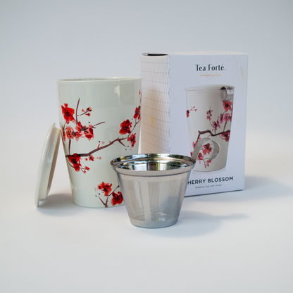 כוס תה עם מסננת - KATI Cherry Blossom