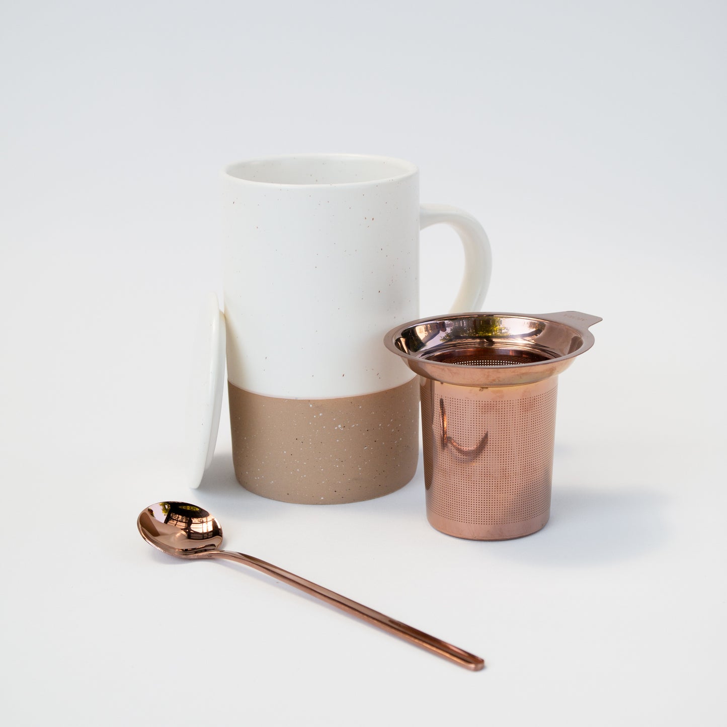 כוס תה עם מסננת וכפית - Mora