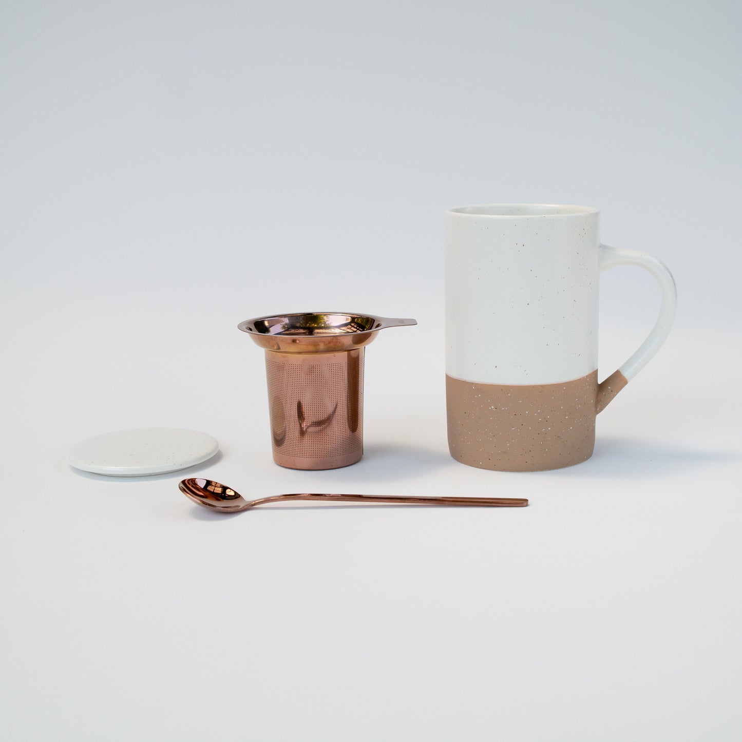 כוס תה עם מסננת וכפית - Mora