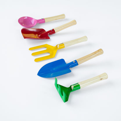 סט כלי גינון צבעוני לילדים – 5 חלקים