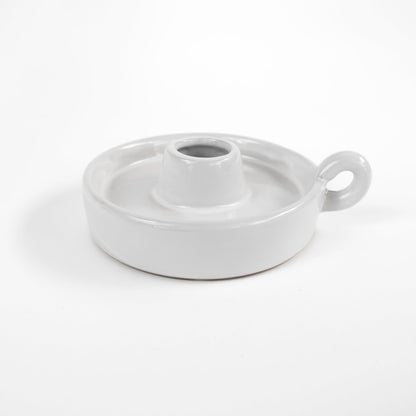 פמוט חרס עגול: White