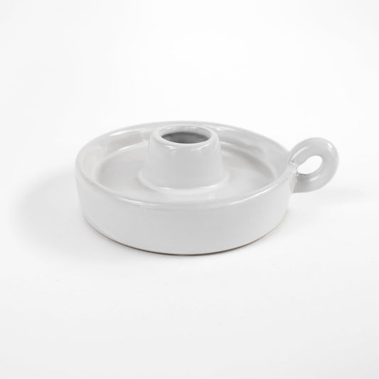 פמוט חרס עגול: White