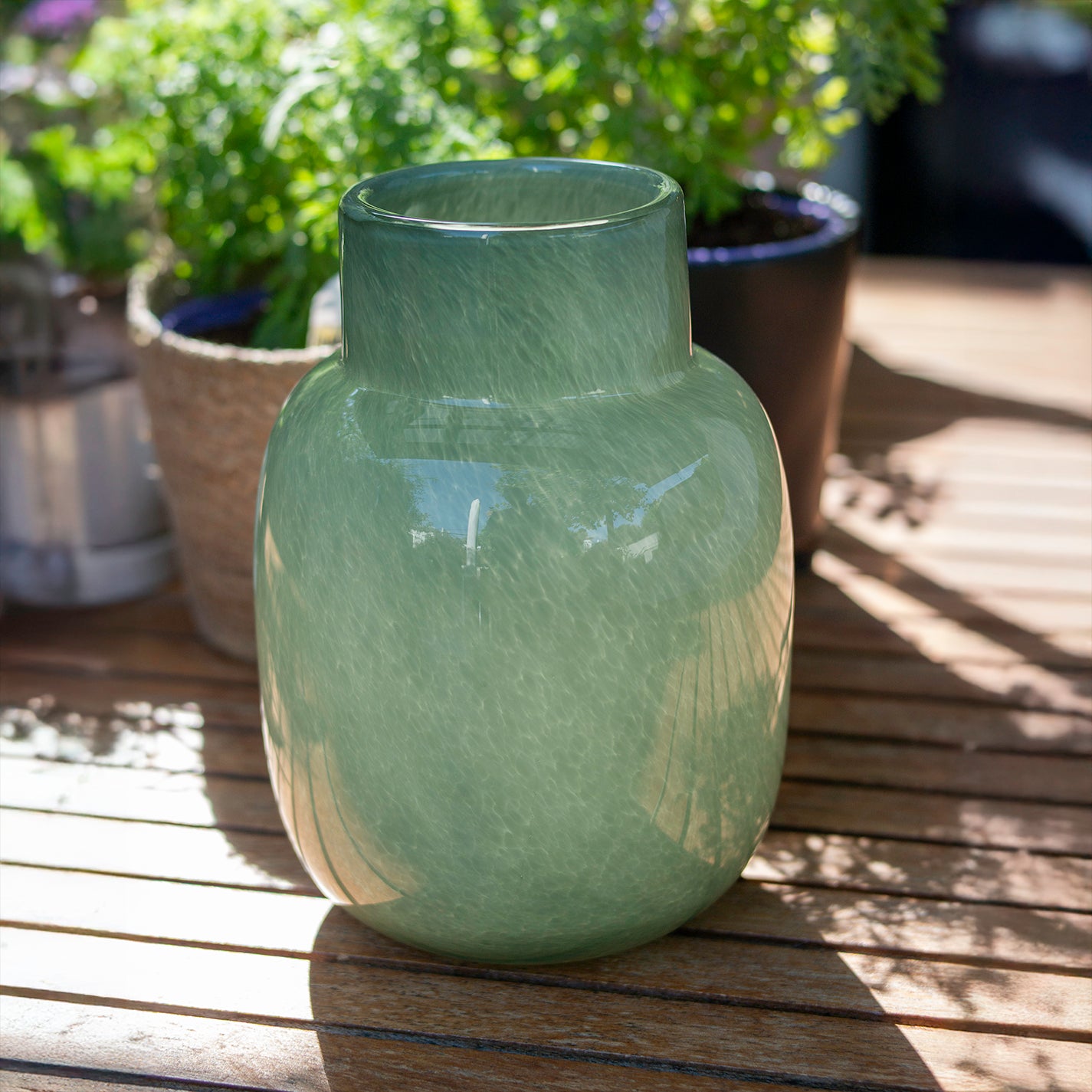 אגרטל זכוכית ירוק