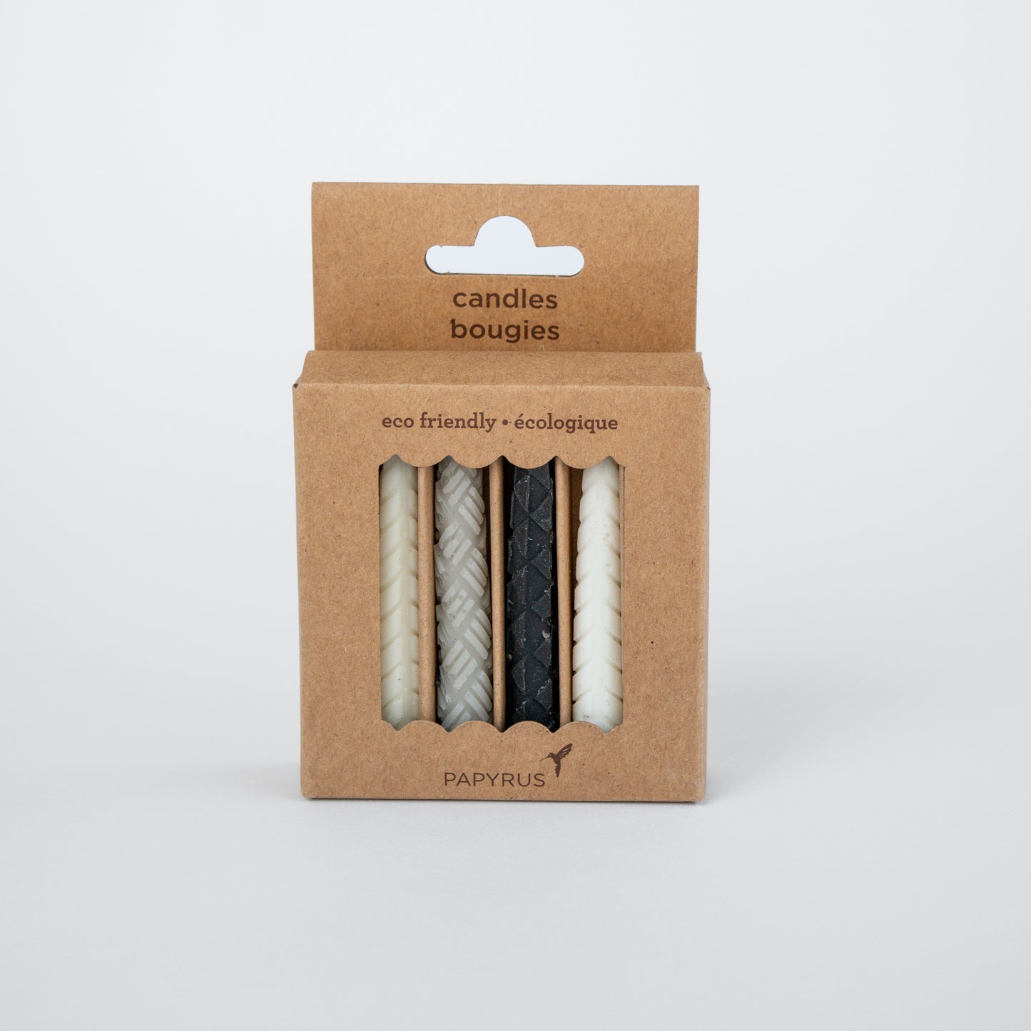 נרות שחור־לבן-אפור Papyrus (12 יחידות)