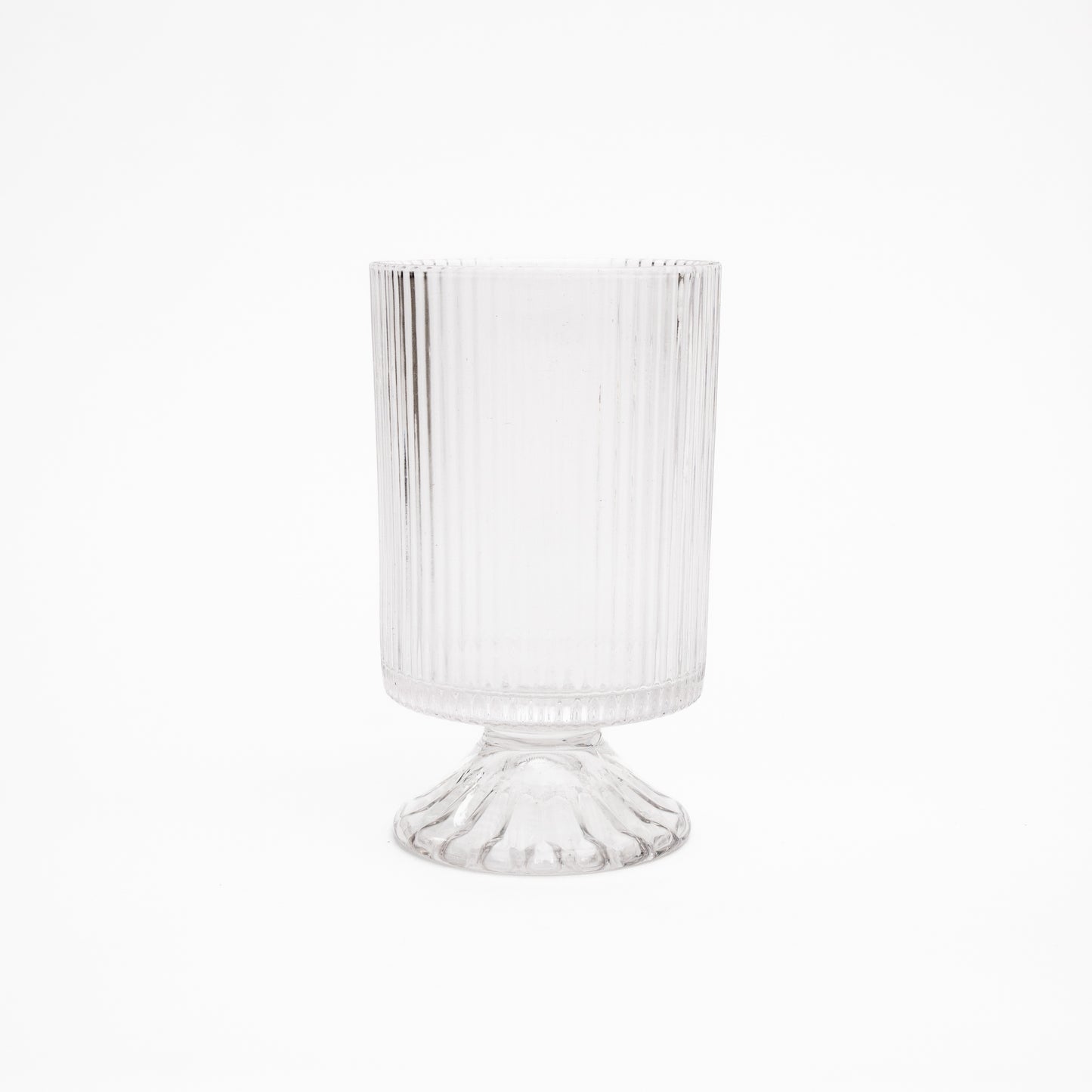 אגרטל זכוכית פסים עם רגל