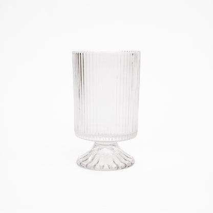 אגרטל זכוכית פסים עם רגל