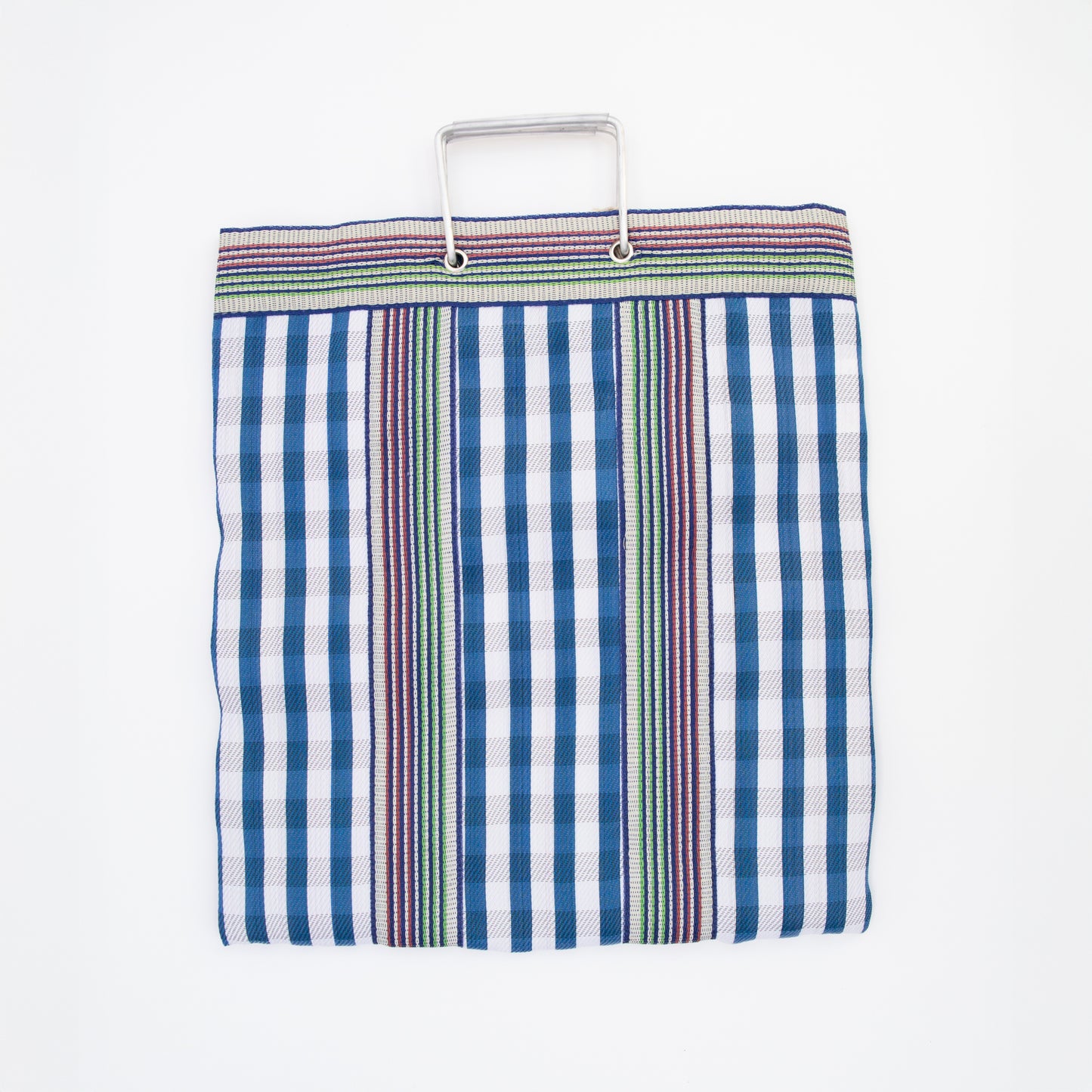 סל פסים כחול עם ידיות ברזל