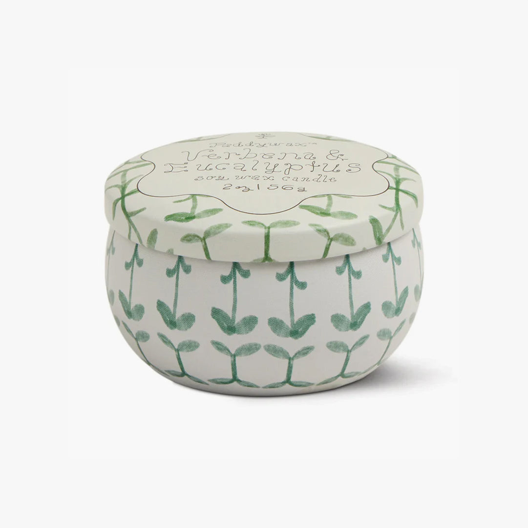 נר בקופסת פח: Tulip, Verbena & Lemongrass
