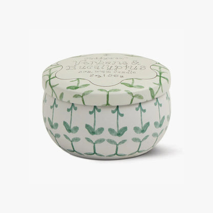 נר בקופסת פח: Tulip, Verbena & Lemongrass