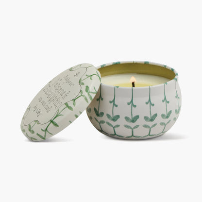 נר בקופסת פח: Tulip, Verbena & Lemongrass
