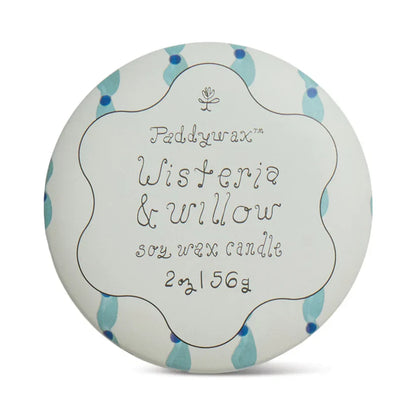 נר בקופסת פח: Tulip, Wisteria & Willow