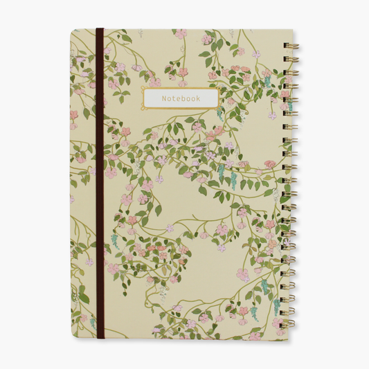 מחברת ספירלה עם חבק: Floral Vines A4