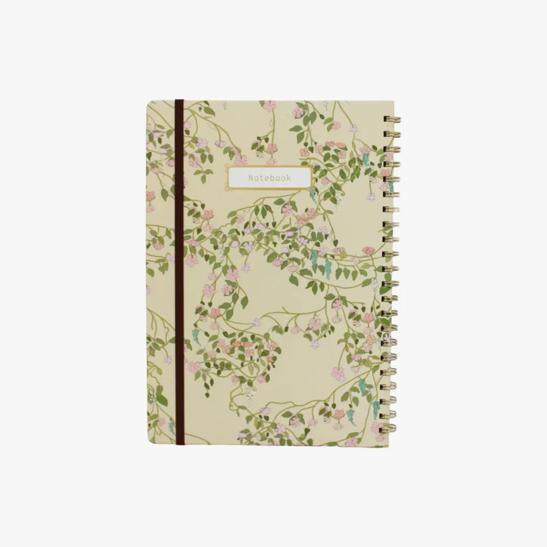 מחברת ספירלה עם חבק: Floral Vines