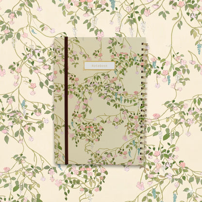 מחברת ספירלה עם חבק: Floral Vines
