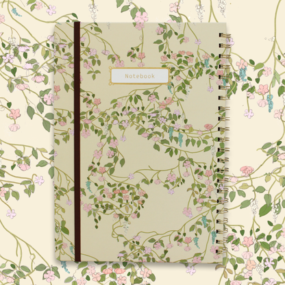 מחברת ספירלה עם חבק: Floral Vines A4